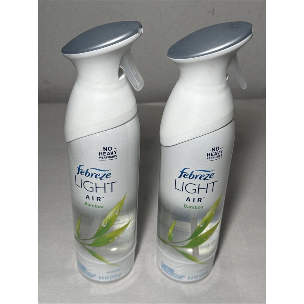 Lot of 2 Febreze Light Air Bamboo Scent Fragrance Room Spray 8.8 oz ea New NOS